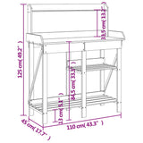 vidaXL Potting Bench with Shelves Solid Pinewood