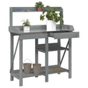 vidaXL Potting Bench with Shelves Solid Pinewood