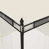 vidaXL Gazebo with Mesh Sidewalls 2.93x2.93 m Steel Cream