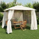 vidaXL Gazebo mesh side walls and double roof 2.93x2.93 m steel cream
