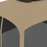 vidaXL Gazebo mesh side walls and double roof 2.93x2.93 m steel cream