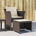 vidaXL Tuinstoel met voetenbank poly rattan zwart