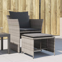 vidaXL Tuinstoel met voetenbank poly rattan zwart