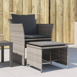 vidaXL Tuinstoel met voetenbank poly rattan zwart