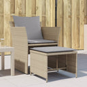 vidaXL Tuinstoel met voetenbank poly rattan zwart