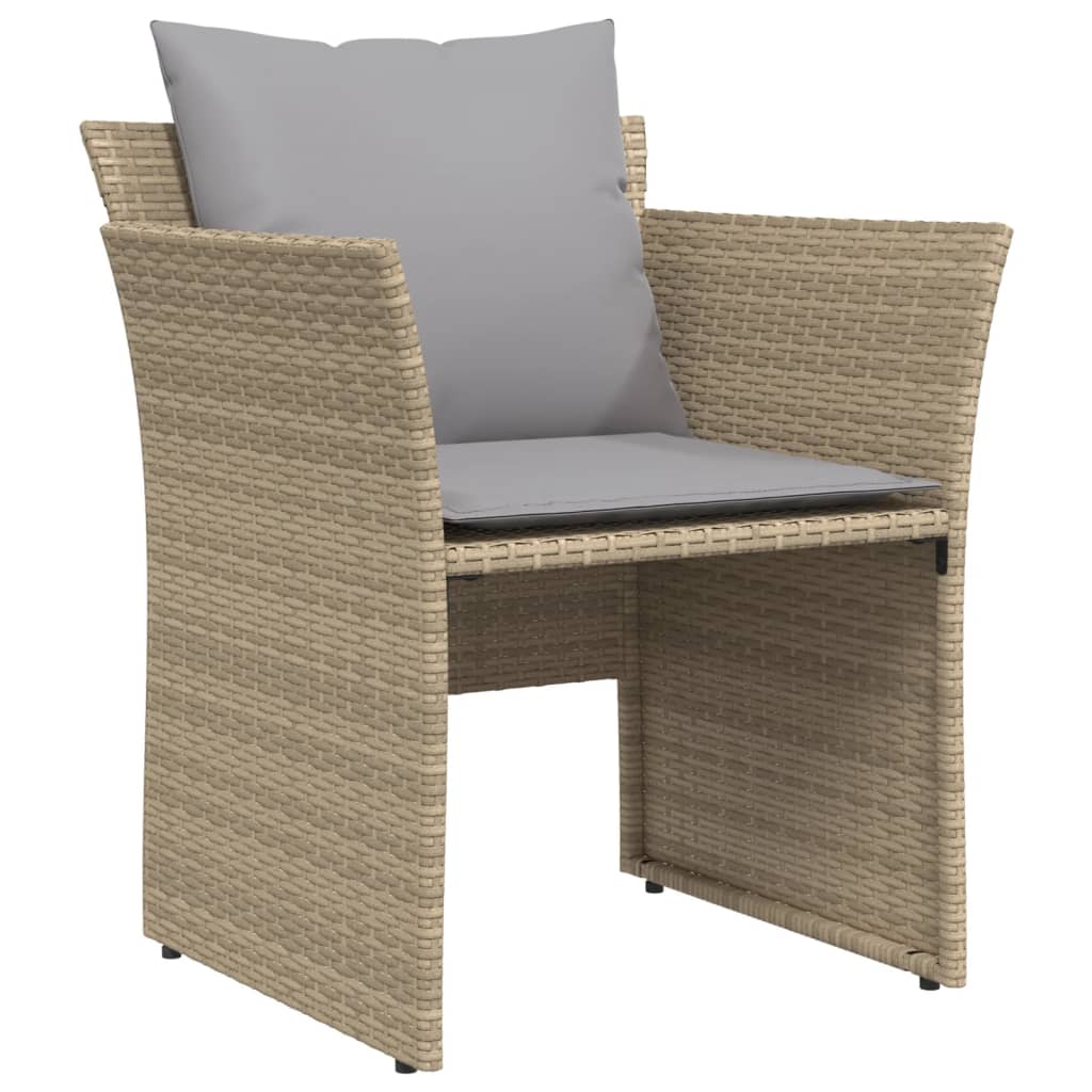 vidaXL Tuinstoel met voetenbank poly rattan zwart