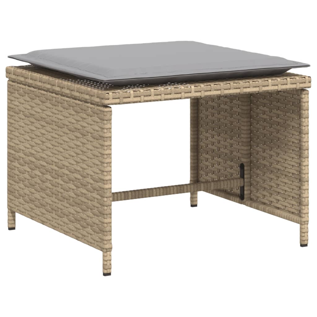 vidaXL Tuinstoel met voetenbank poly rattan zwart
