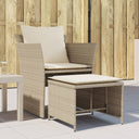 vidaXL Tuinstoel met voetenbank poly rattan zwart