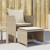 vidaXL Tuinstoel met voetenbank poly rattan zwart