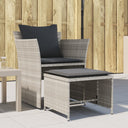 vidaXL Tuinstoel met voetenbank poly rattan zwart