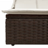 vidaXL Ligbed 2-persoons met luifel en kussens poly rattan zwart
