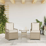 vidaXL Tuinstoelen 2 st verstelbaar poly rattan zwart
