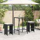 vidaXL Tuinbarkrukken 2 st met kussens poly rattan bruin