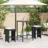 vidaXL Tuinbarkrukken 2 st met kussens poly rattan bruin