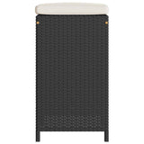 vidaXL Tuinbarkrukken 2 st met kussens poly rattan bruin