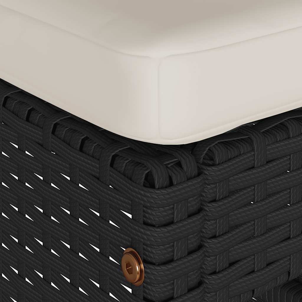 vidaXL Tuinbarkrukken 2 st met kussens poly rattan bruin
