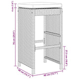 vidaXL Tuinbarkrukken 2 st met kussens poly rattan bruin