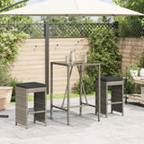 vidaXL Tuinbarkrukken 2 st met kussens poly rattan bruin