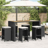 vidaXL Tuinbarkrukken 2 st met kussens poly rattan bruin