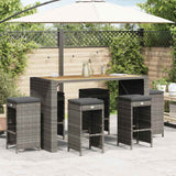 vidaXL Tuinbarkrukken 2 st met kussens poly rattan bruin