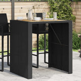 vidaXL Tuinbartafel acaciahouten blad 105x80x110 cm poly rattan zwart