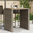 vidaXL Tuinbartafel acaciahouten blad 105x80x110 cm poly rattan zwart