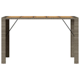 vidaXL Tuinbartafel acaciahouten blad 105x80x110 cm poly rattan zwart