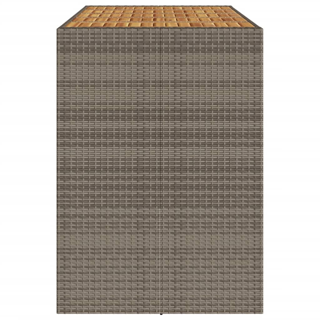 vidaXL Tuinbartafel acaciahouten blad 105x80x110 cm poly rattan zwart