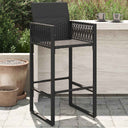 vidaXL Garden Bar Stools 2 pcs poly rattan black