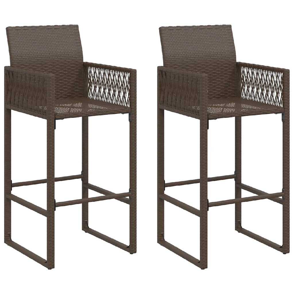 vidaXL Garden Bar Stools 2 pcs poly rattan black