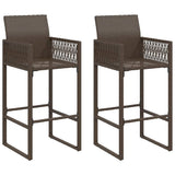 vidaXL Garden Bar Stools 2 pcs poly rattan black