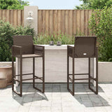 vidaXL Garden Bar Stools 2 pcs poly rattan black