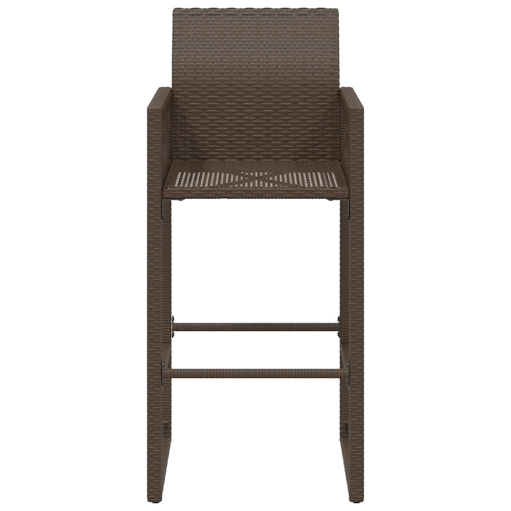 vidaXL Garden Bar Stools 2 pcs poly rattan black