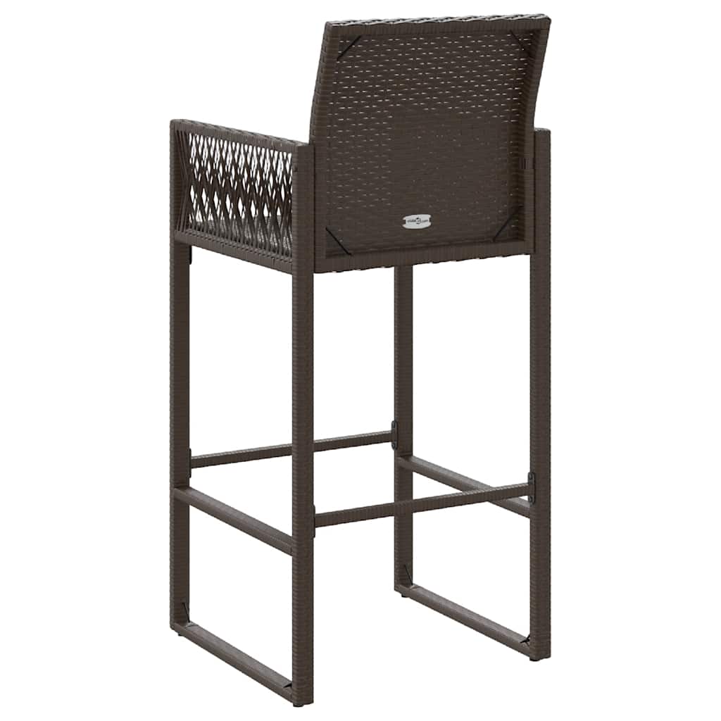 vidaXL Garden Bar Stools 2 pcs poly rattan black