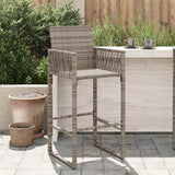 vidaXL Garden Bar Stools 2 pcs poly rattan black