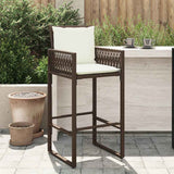 vidaXL Garden Bar Stools 2 pcs poly rattan black