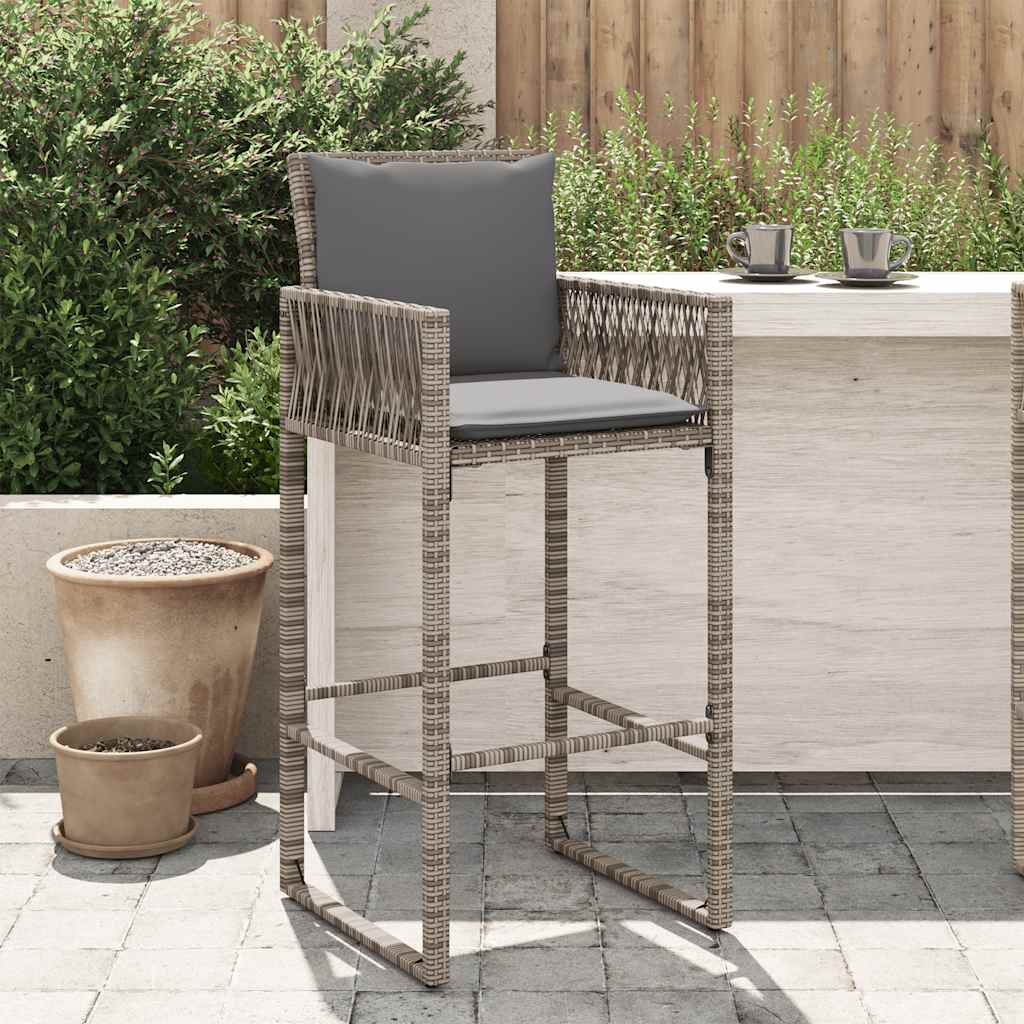 vidaXL Garden Bar Stools 2 pcs poly rattan black