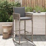 vidaXL Garden Bar Stools 2 pcs poly rattan black