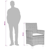 vidaXL Tuinstoelen 2 st met kussens poly rattan en massief hout zwart