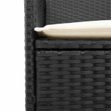 vidaXL Tuinstoelen 2 st met kussens poly rattan en massief hout zwart