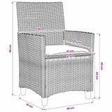 vidaXL Tuinstoelen 2 st met kussens poly rattan en massief hout zwart