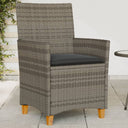 vidaXL Tuinstoelen 2 st met kussens poly rattan en massief hout zwart