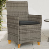vidaXL Tuinstoelen 2 st met kussens poly rattan en massief hout zwart