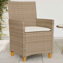 vidaXL Tuinstoelen 2 st met kussens poly rattan en massief hout zwart