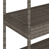 vidaXL Bartrolley 3-laags poly rattan en massief acaciahout zwart