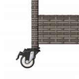 vidaXL Bartrolley 3-laags poly rattan en massief acaciahout zwart