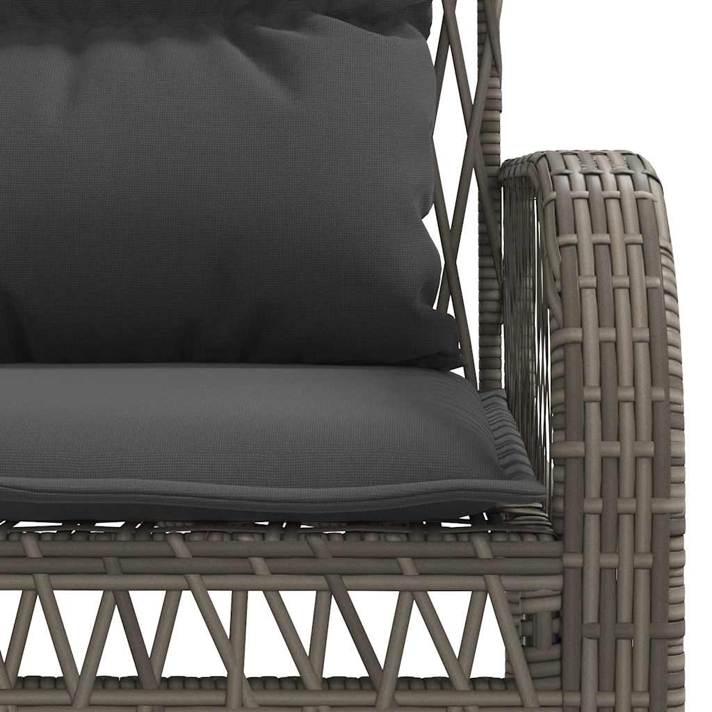vidaXL 4-delige Loungeset met kussens poly rattan zwart