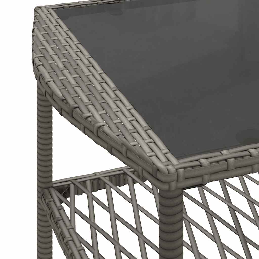vidaXL 4-delige Loungeset met kussens poly rattan zwart