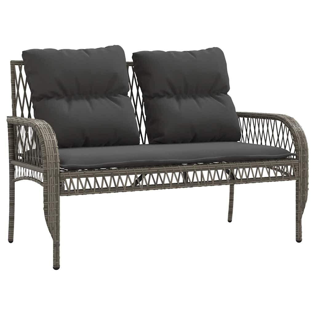 vidaXL 4-delige Loungeset met kussens poly rattan zwart