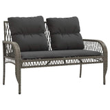 vidaXL 4-delige Loungeset met kussens poly rattan zwart